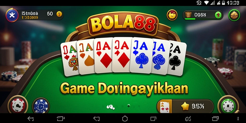 Tampilan gameplay seru dalam aplikasi BOLA88 yang menampilkan permainan Domino.