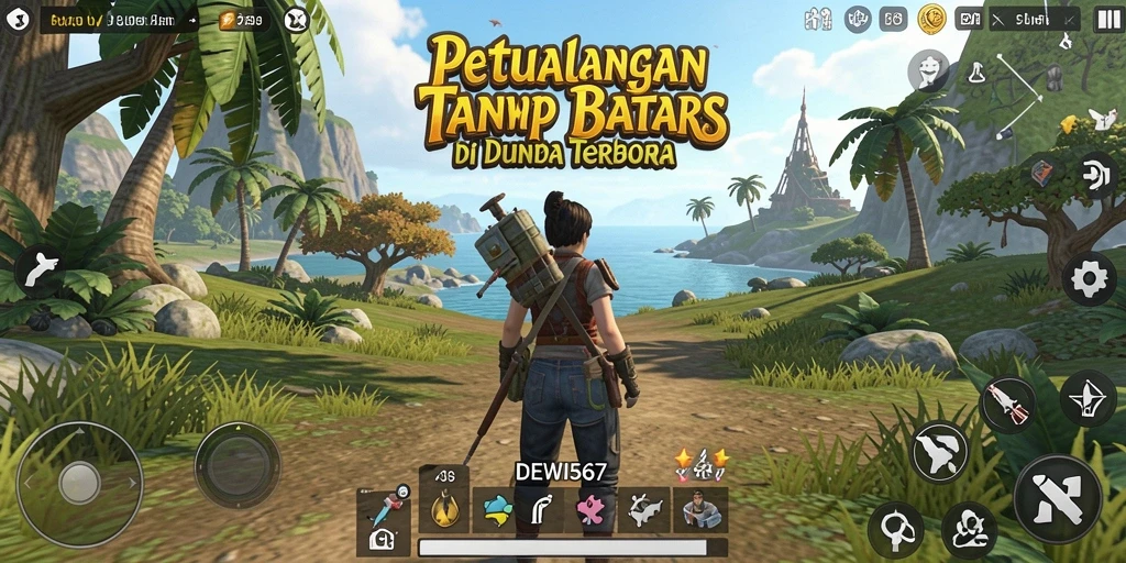 Tampilan gameplay DEWI567 dengan eksplorasi dunia terbuka.
