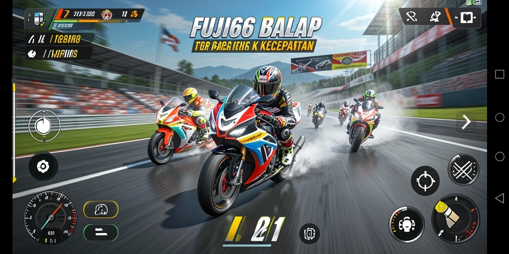Tampilan seru gameplay balapan motor di FUJI66.