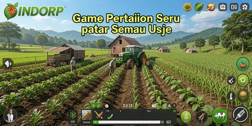 Gameplay seru di INDORP yang menunjukkan suasana pertanian.