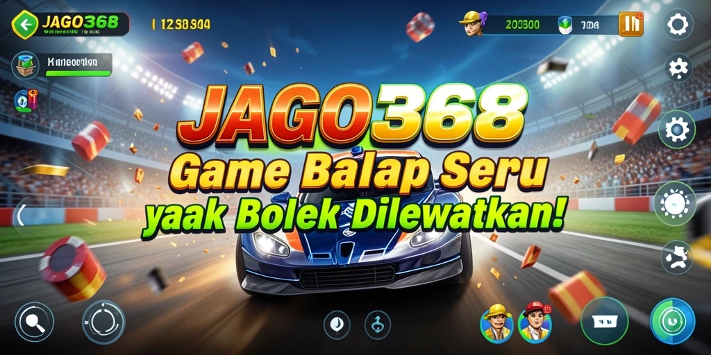 Tampilan gameplay JAGO368 yang mendebarkan dengan aksi balap yang cepat.