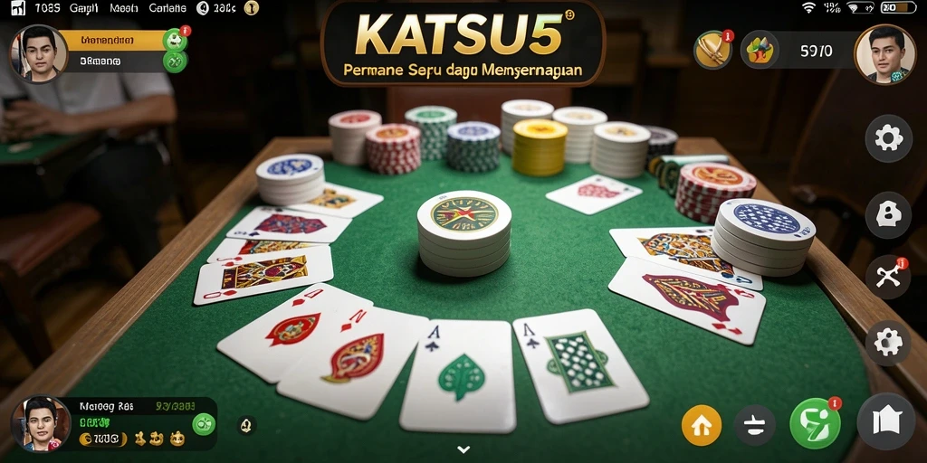 Screenshot gameplay KATSU5 menampilkan serunya permainan Gaple.