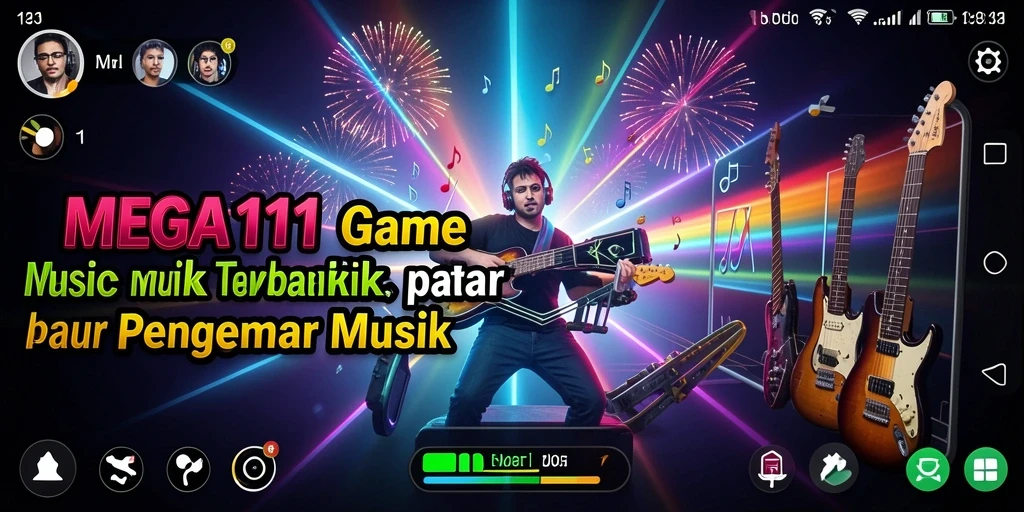 Screenshot gameplay MEGA111 yang menampilkan keseruan bermain musik.