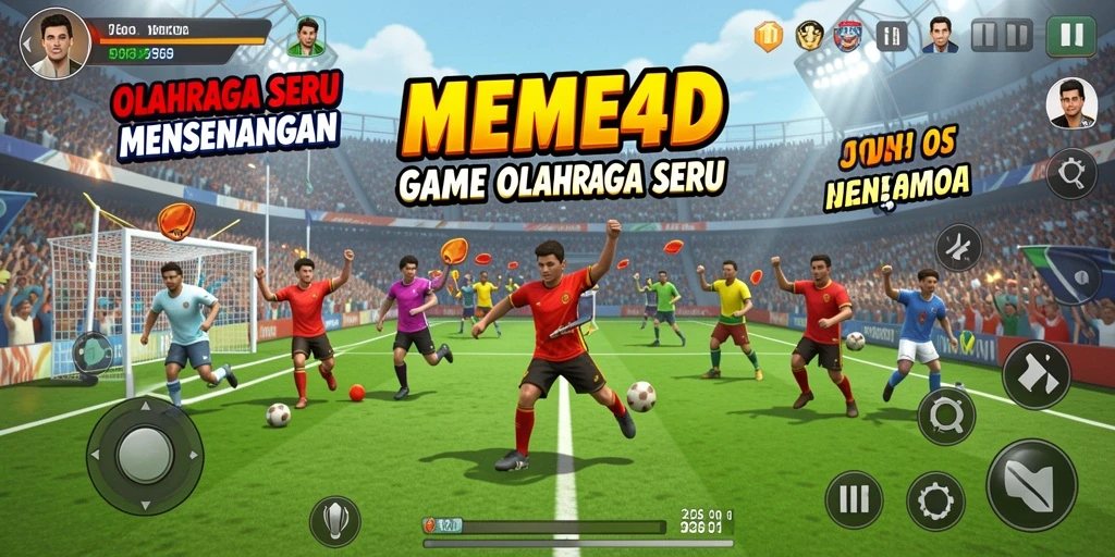 Tampilan gameplay seru dari MEME4D dengan berbagai olahraga.