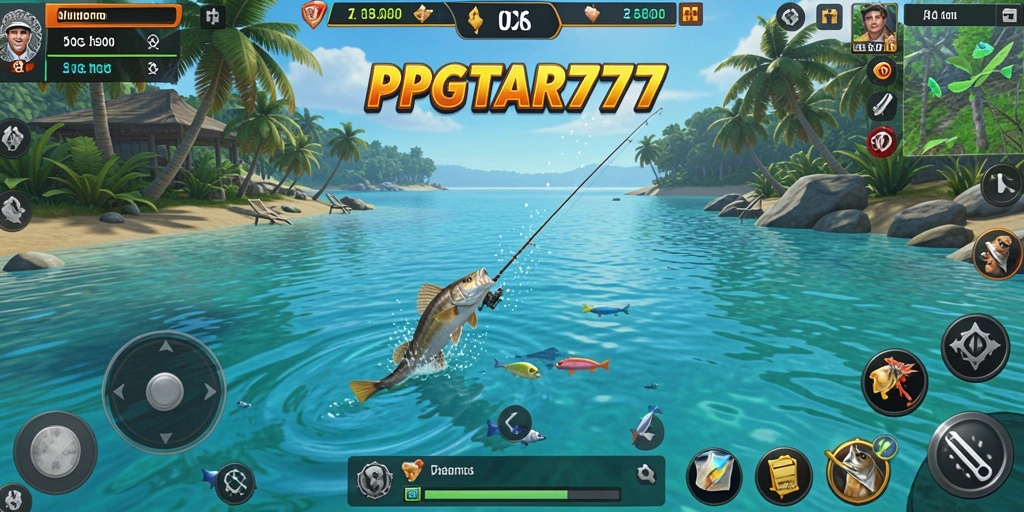 Tampilan gameplay <strong>PGSTAR777</strong> yang menampilkan suasana memancing yang menenangkan.
