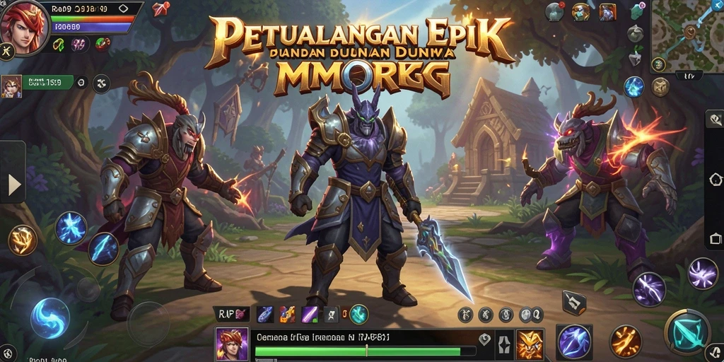 Menampilkan aksi seru dalam permainan MMORPG dengan grafis menawan.