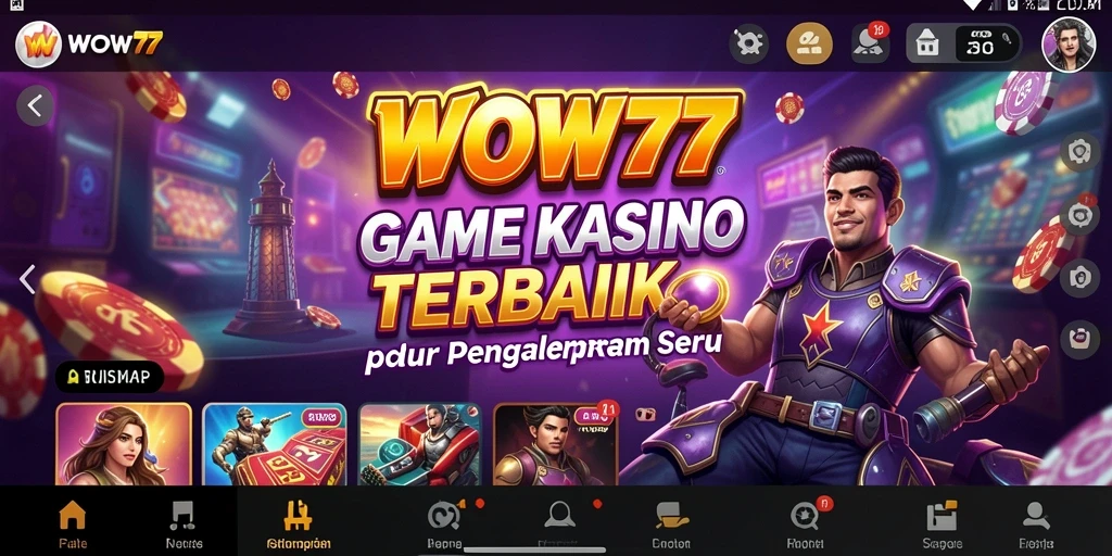 Screenshot gameplay WOW77 menampilkan momen seru saat bermain Kasino.